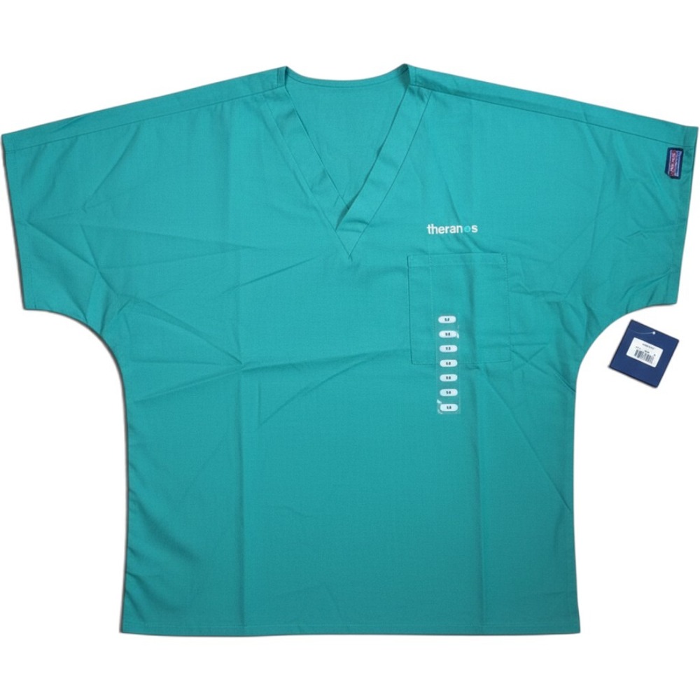 Theranos Scrub Top - Medium Cherokee Workwear Authentic Employee Uniform NWT NEW